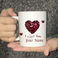 personalised coffee mug with lid and spoon custom printed love tea coffee mugs cup wife or husband gift name text drop shipping