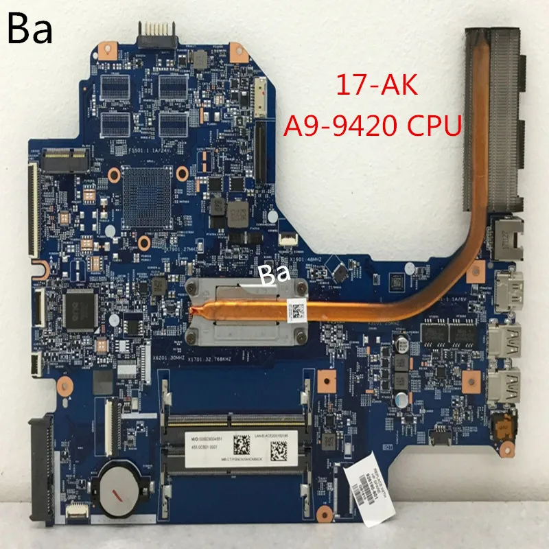 

Для HP 17-AK ноутбук материнская плата Встроенная видеокарта A9-9420 Процессор AMD испытаний