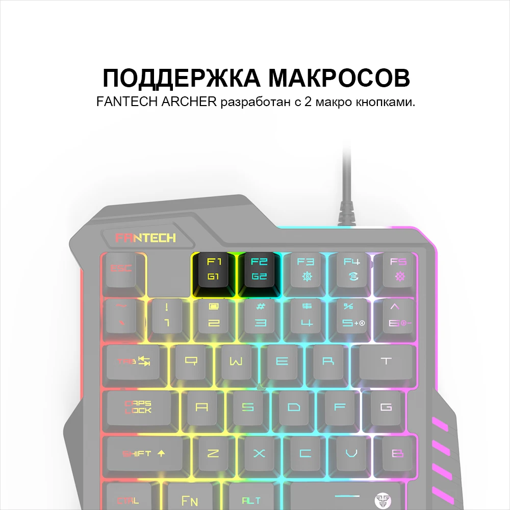 FANTECH K512 35 клавиш 2 Макросъемка мини-клавиатура светодиодный Высокая чувствительность управление одной рукой FPS Профессиональный геймер для ПК ноутбука