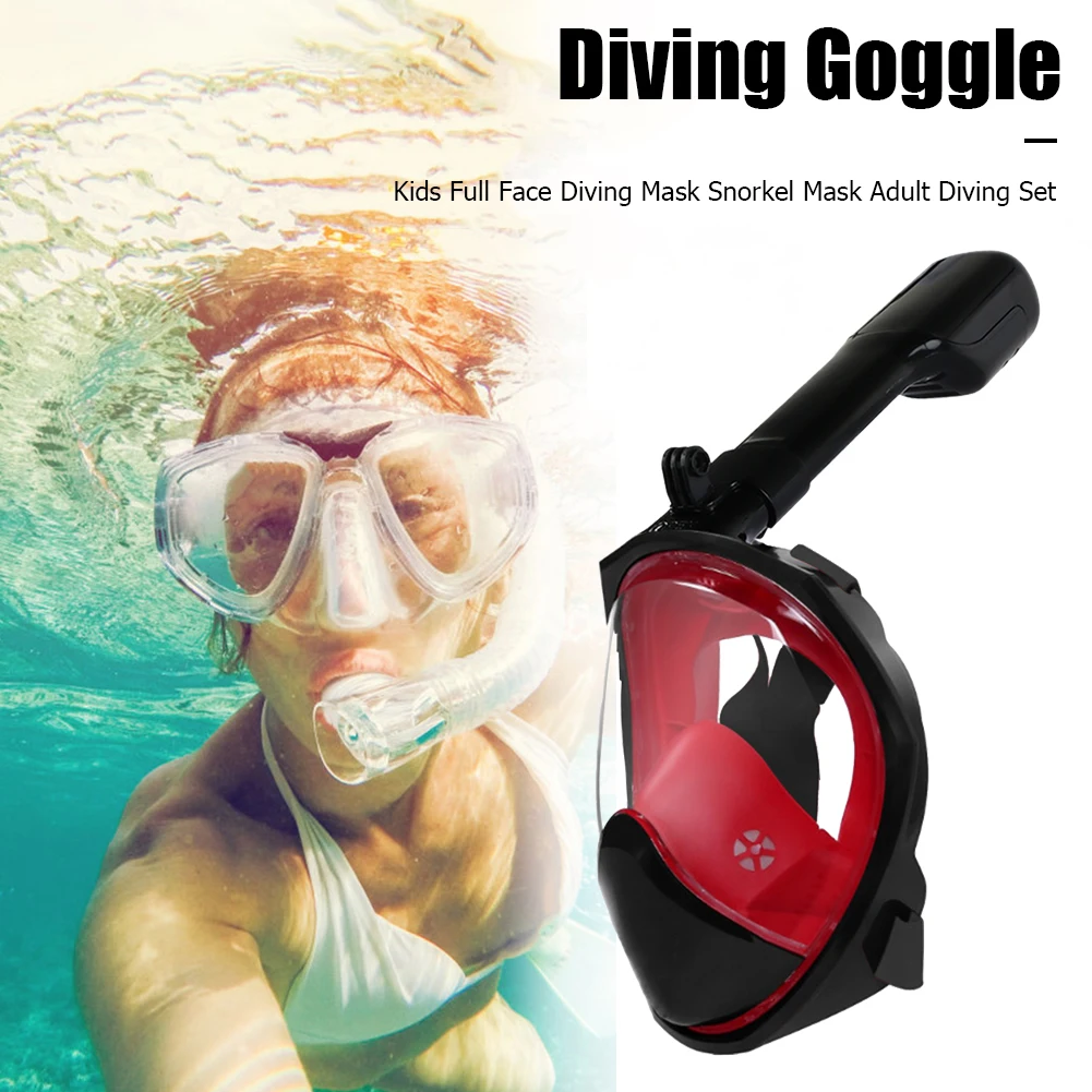 

Kids Full Face Diving Mask Anti-fog Goggles with Breathing Tube Snorkeling Mask Adult Underwater Scuba Diving Set