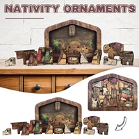 nativity puzzle with wood burned design wooden jesus puzzles jigsaw puzzle game for adults and kids home decoration accessories