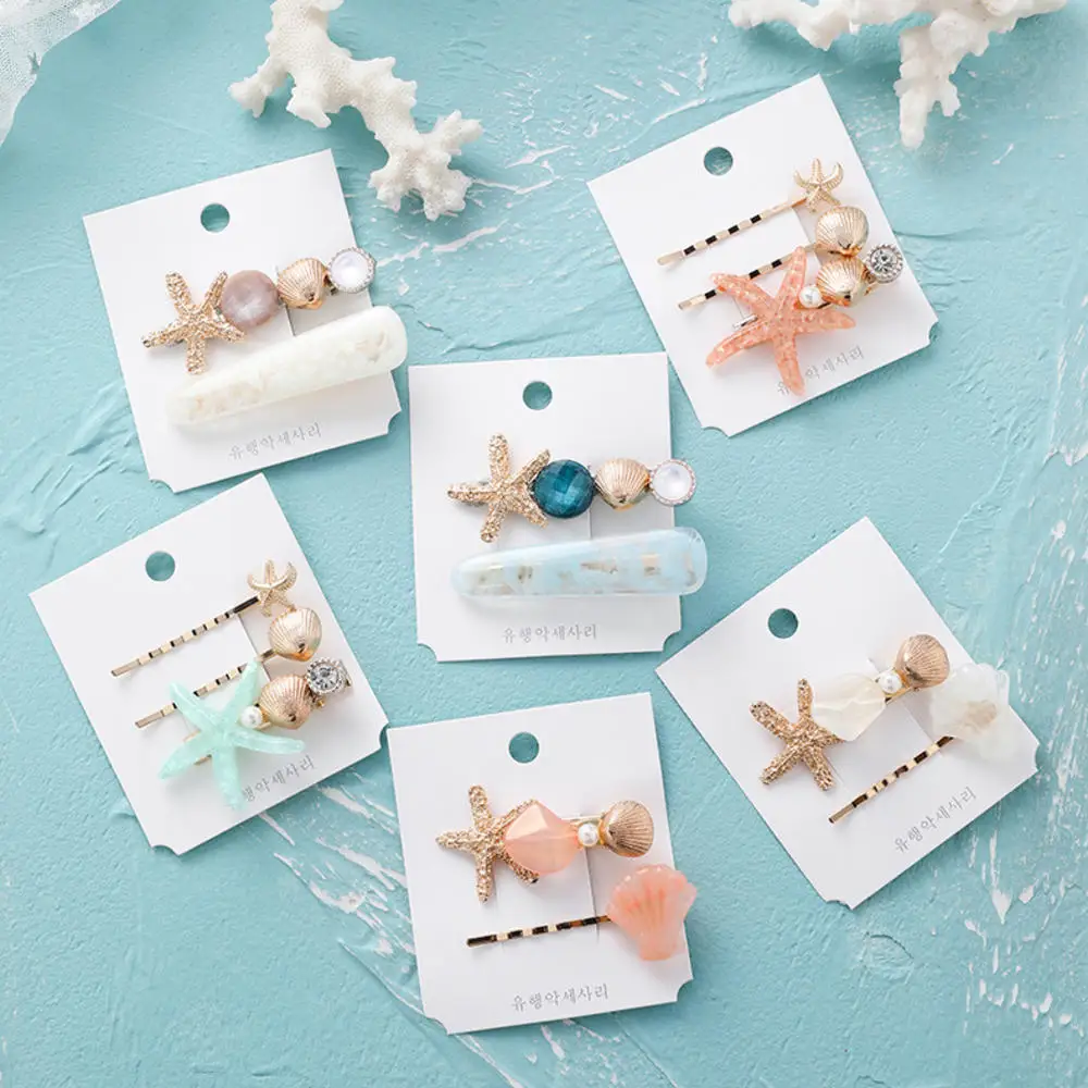 Заколки для волос с жемчужинами заколки в форме морской звезды аксессуары женщин