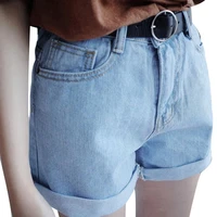 summer women shorts high waist cuffed elastic wide leg pocket short jeans denim shorts streetwear %d1%88%d0%be%d1%80%d1%82%d1%8b %d0%b6%d0%b5%d0%bd%d1%81%d0%ba%d0%b8%d0%b9 2021