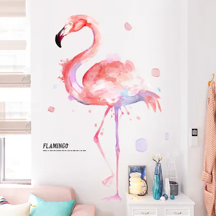 2019 новые 84*126 см Фламинго ПВХ креативные наклейки на стену плакаты с птицами и