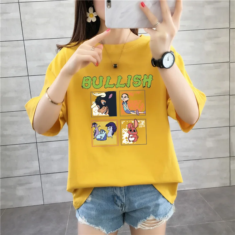 

2021 Spring And Summer Short Sleeve T-shirt, Oversized T-shirt, Boutique Women's Wear, Cartoon Printed Top, Harajuku T-shirt
