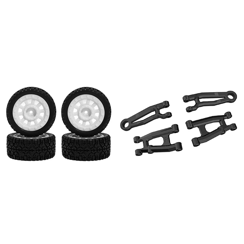 

2 комплекта радиоуправляемых автомобильных запчастей: 1 комплект фотошин и 1 задний верхний нижний рычаг