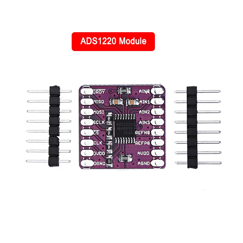 Φ ADS1220 ADC 24-битный A/D Модуль преобразователя I2C с низким энергопотреблением 24-битный аналогово-цифровой модуль преобразователя SPI 3 в-5 в