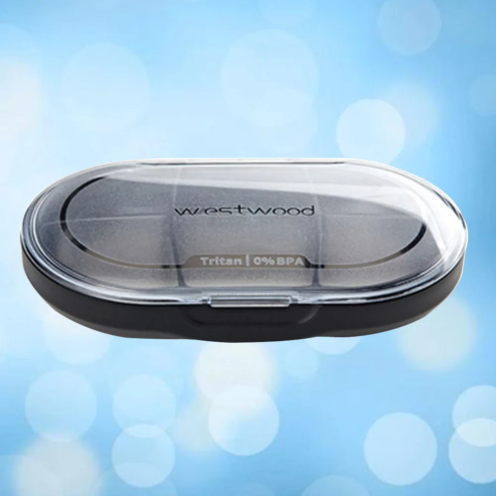 

1pc Portable Travel Pill Box 6 Grids Medicine Storage Holder Container Organizer Case (Black)