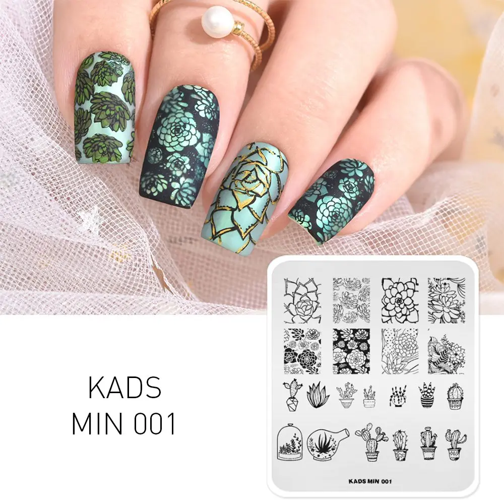 Rolabling Nail Stamping Templates Plant Pattern DIY Manicure Plate Art Image Stencils Tool | Красота и здоровье