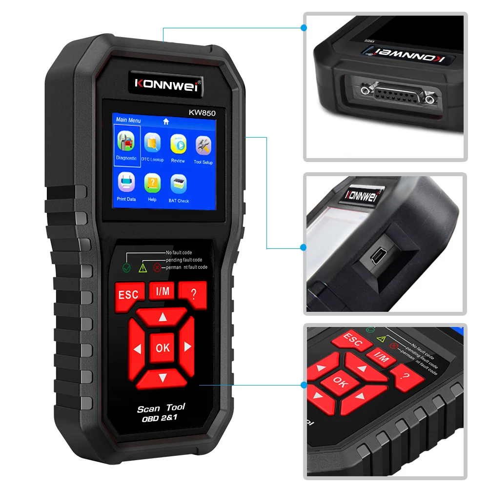Автомобильный диагностический сканер KONNWEI KW850 OBD2 универсальный инструмент OBD для