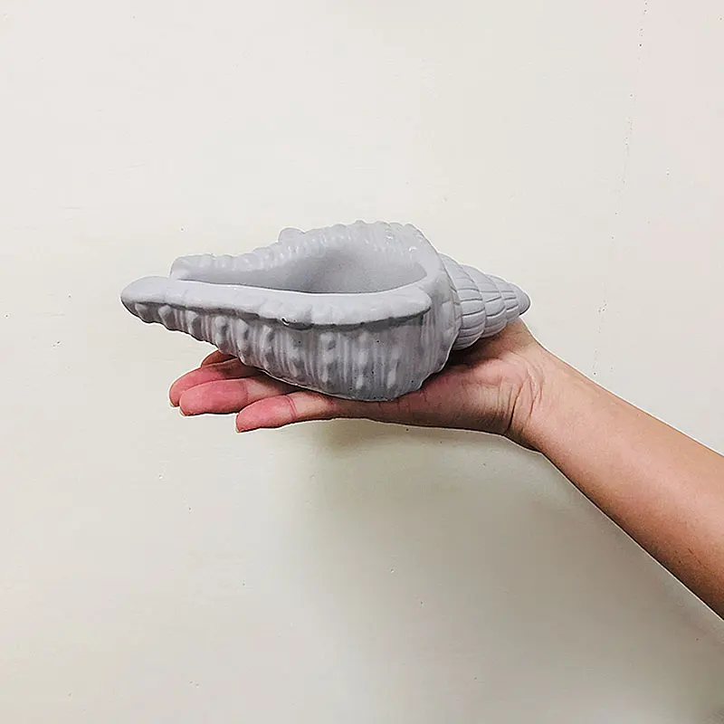 Форма для бетонного цветочного горшка в форме ракушки большой контейнер