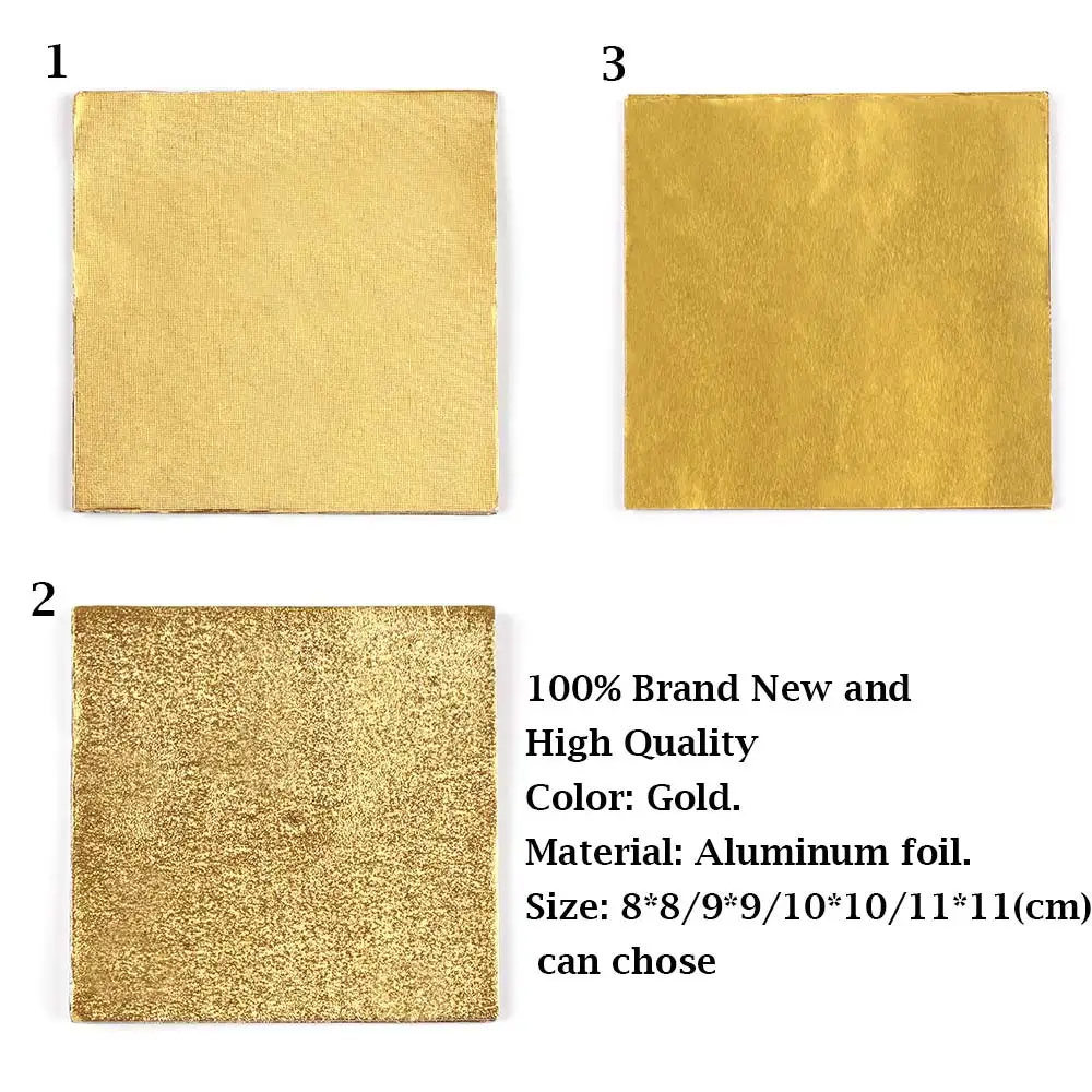 

100PCs/Pack DIY Gilded Aluminum Foil Candy Chocolate Biscuits Tin Wrapping Paper Gift Packaging Decor Wedding Party Supplies