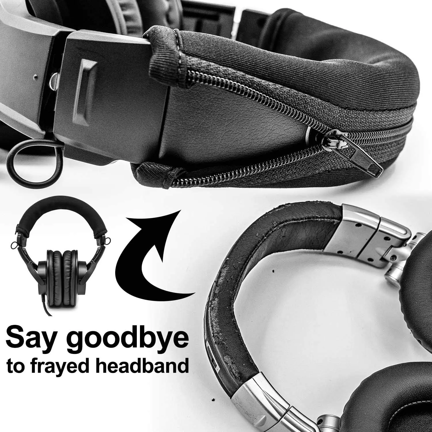 

Replacement Headband Cover Compatible ATH M50X M50 M40X M40 M30X M20X Headphones (Black)