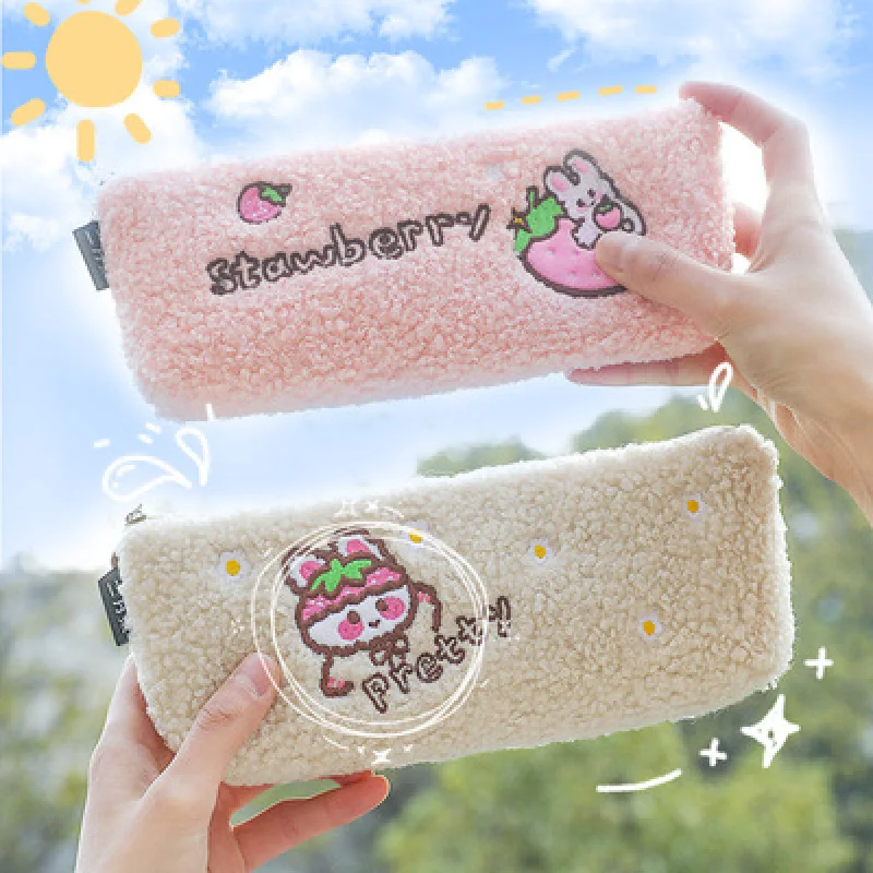 

Japanese Hairy Ins High Value Pencil Bag 2021 Popular Net Red Advanced Creative Female Stationery Box
