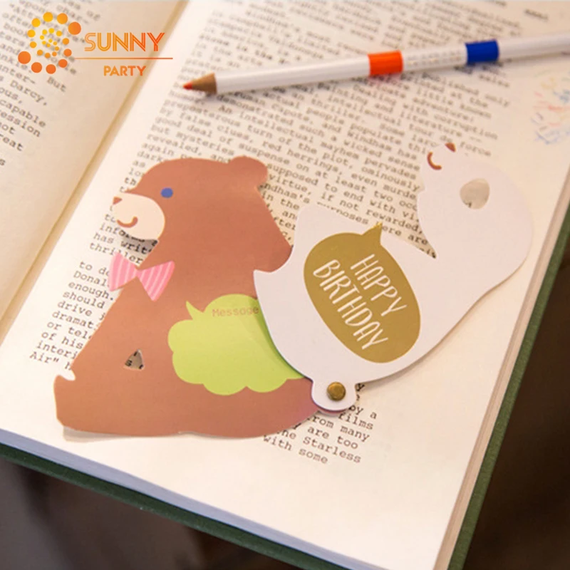 Cartoon 3D Animal Birthday Card Rotatable Stereoscopic Cards Child Greeting Envelope Message Festival Kids Gift | Дом и сад