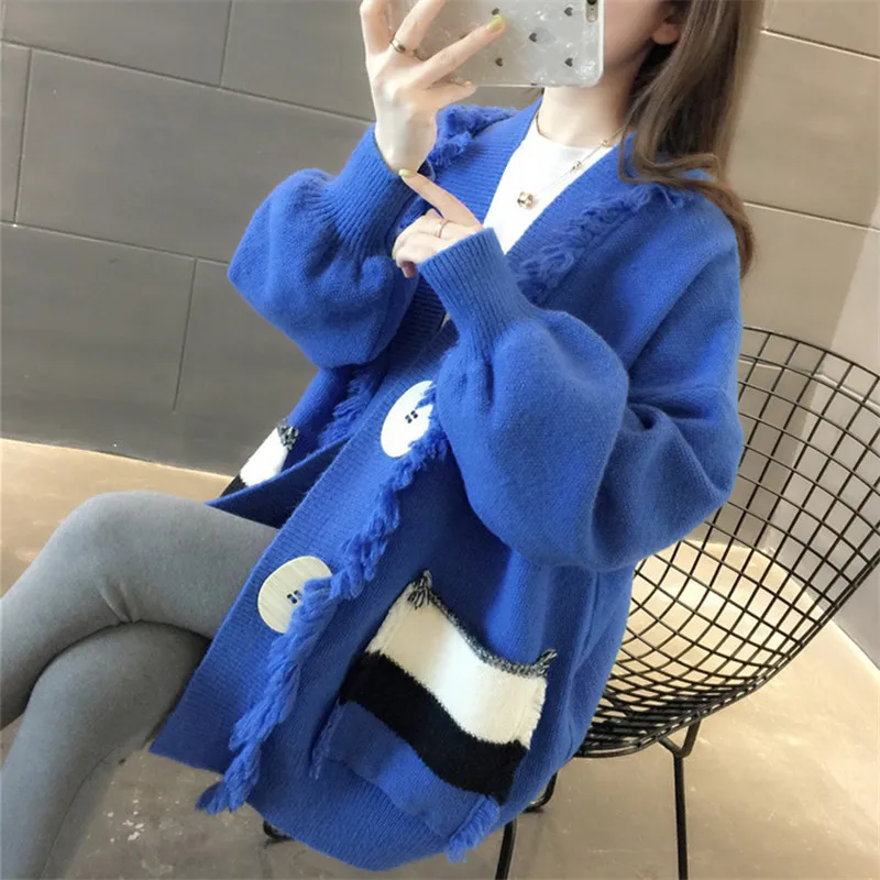 Женский свитер пальто 2019 Весна Новая мода повседневное вязаное осень женский