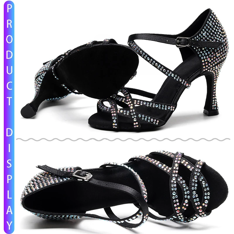 Ballroom Outdoor Latin Salsa Dancefemale Standard Tango Urban Waltz Women Dancing Shoes High Heels Black