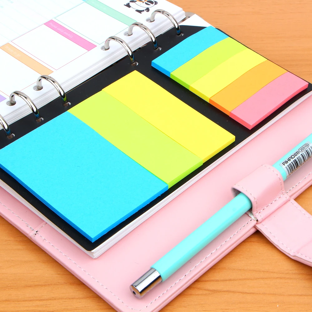 5 Color Cute 120 Pages Plastic Sticker Bookmark Point Marker Memo Flags Sticky Notes Office School Stationary |