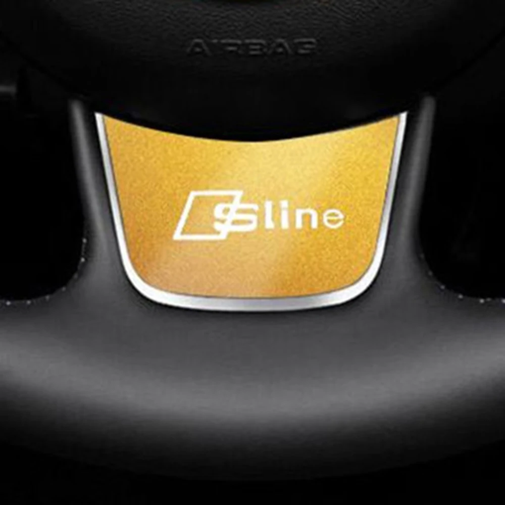 Автомобильный Стайлинг Sline из нержавеющей стали, руль автомобиля, логотип для Au di Sline A4 Q5, внутренняя отделка, модифицированные металлические наклейки для автомобиля