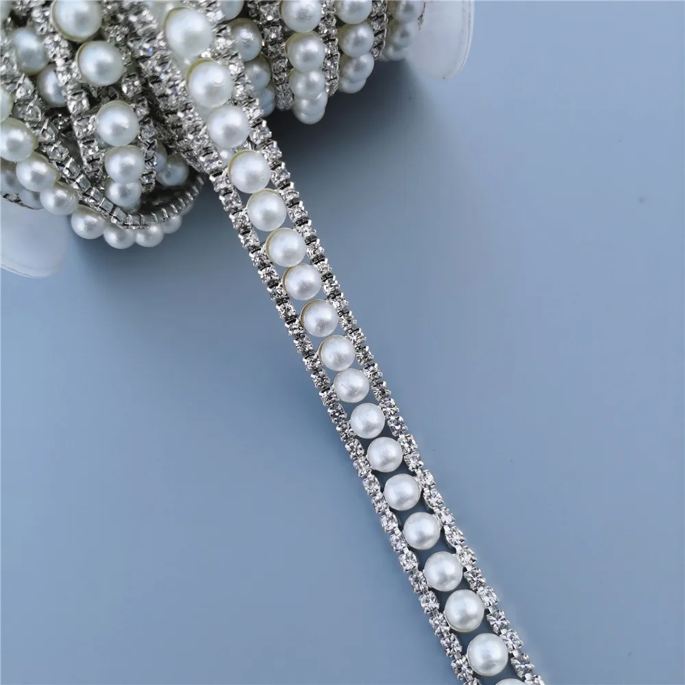 1 фут жемчужная Хрустальная цепочка Стразы отделочная лента металлическая для