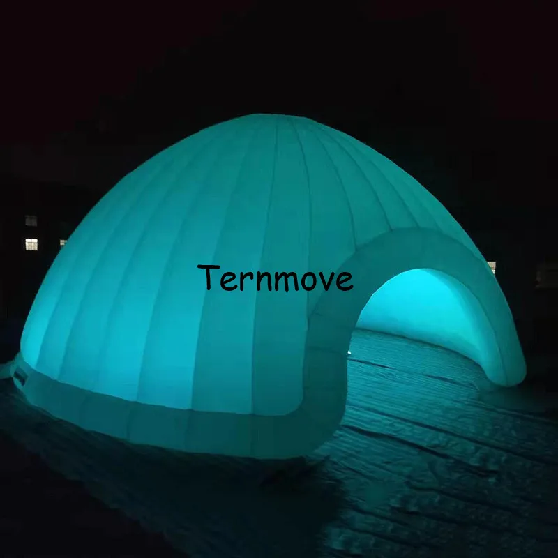 Kaufen Riesen LED Kuppel Aufblasbares Zelt Für Party-event Oxford Aufblasbare Schnee Iglu Zelt Mit Led Beleuchtung Air Dome Förmigen Zelt