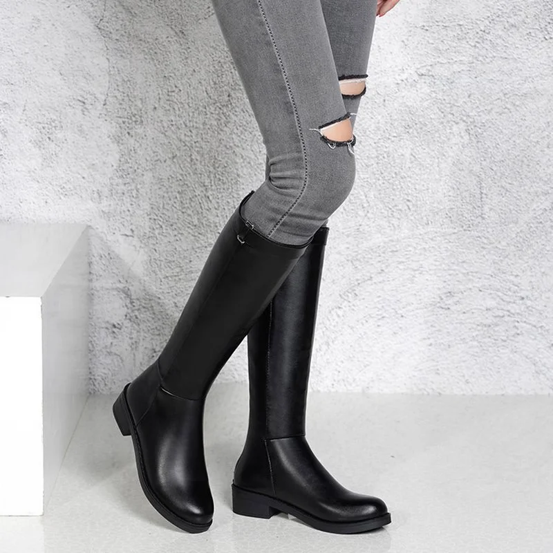 LZJ женская зимняя обувь сапоги до колена на высоком каблуке Большой Размеры Угги