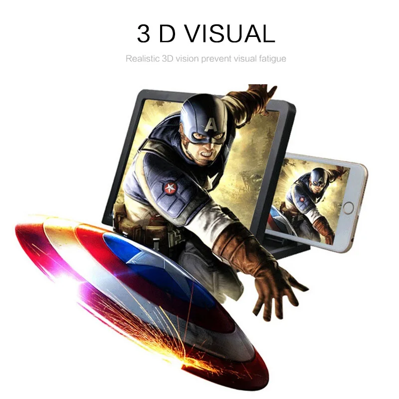 Универсальный 3D мобильный телефон портативный HD видео усилитель настольная