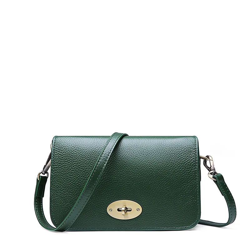 DIENQI Vintage Small Women Handbags New Fashion Female Genuine Leather Shoulder Messenger Bag Lady Crossbody Bag for Women - Цвет: Green