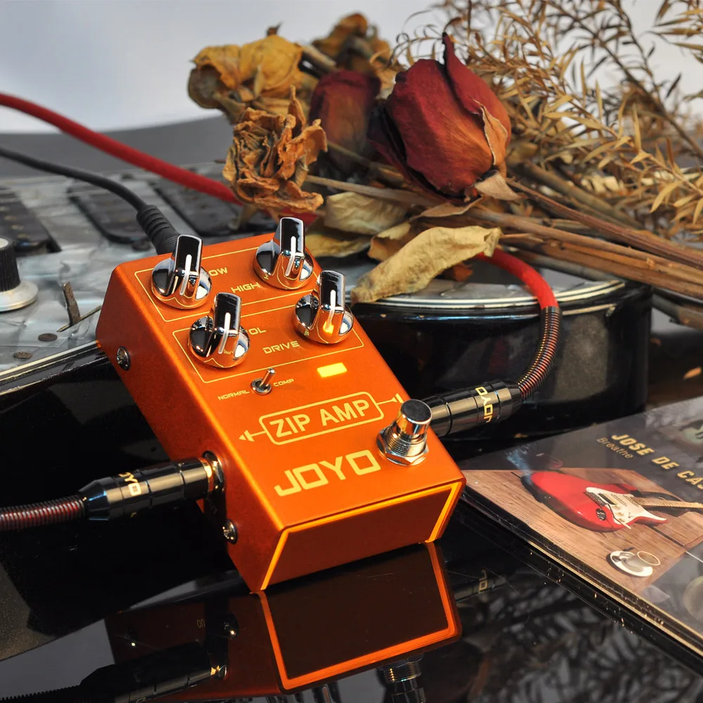 Joyo R-04 Bass Guitar Acoustic Tremolo Pedal Zip Amp Overdrive Pedal Guitar Parts Rocker Compression Overdrive Guitars Parts