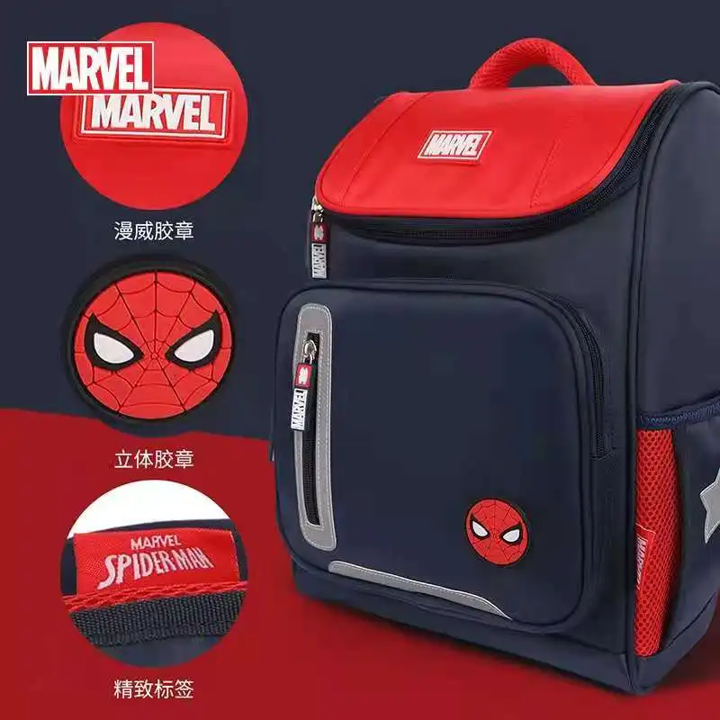 Disney New School Bags For Boys Primary Student Shoulder Orthopedic Backpack Spider Man Captain America Grade 1-4 Mochilas