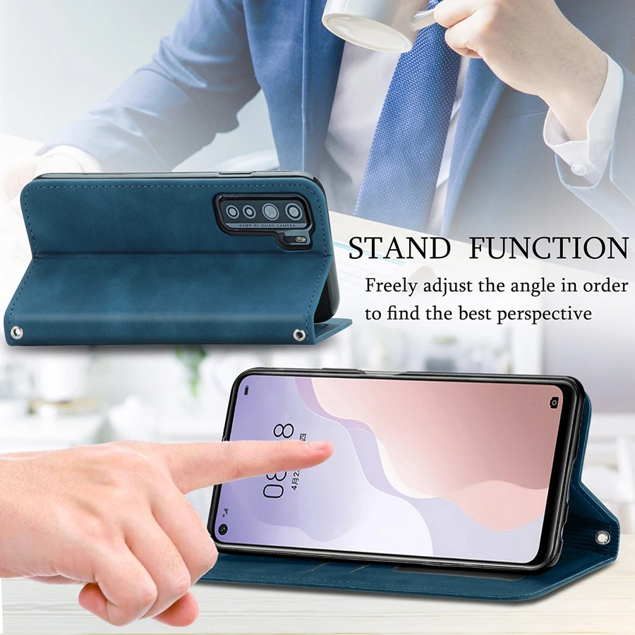 Retro Skin Feel Suck Wallet Case For Huawei P50 P40/P30 Lite/Pro Mate 40 Pro 30 Lite P Smart 2019/2020/2021 Honor 50 Pro 30S 20