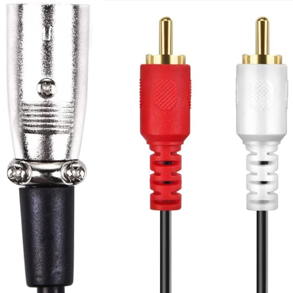 Переходник ERE XLR со штекера 2 x Phono RCA Y образный сплиттер соединительный кабель 1