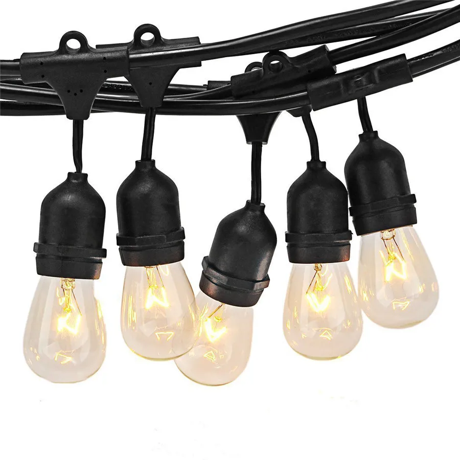 

S14 Outdoor String Light 5M 10M 15M Commercial Grade Strand Edison Bulbs Hanging Christmas Garland Light For Cafe Patio Bistro