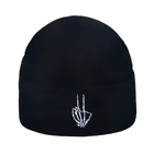 Зимние зеркальные теплые вязаные шапки унисекс, обычная зеркальная Повседневная Лыжная вязаная шапка, черная прямая поставка