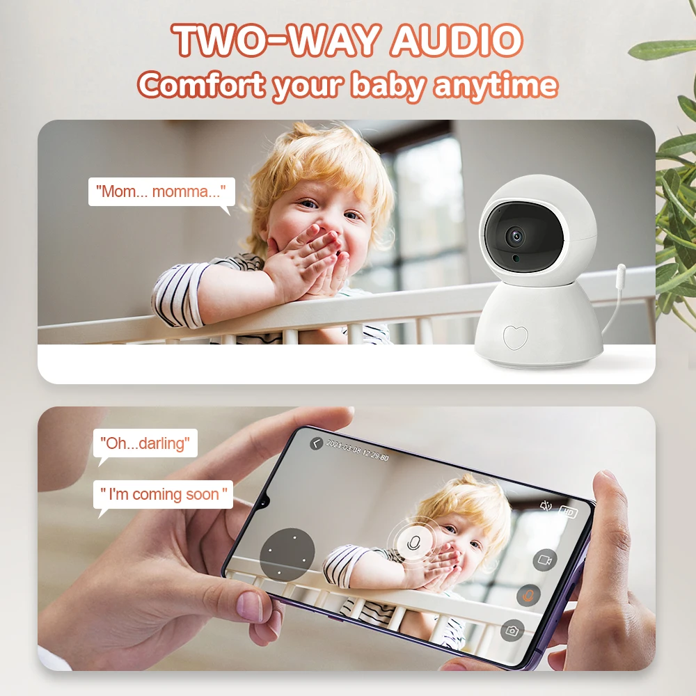 Tuya Smartlife с 1080P Wi Fi Видеоняни и радионяни Камера Ночное видение 355 ° PTZ пульт