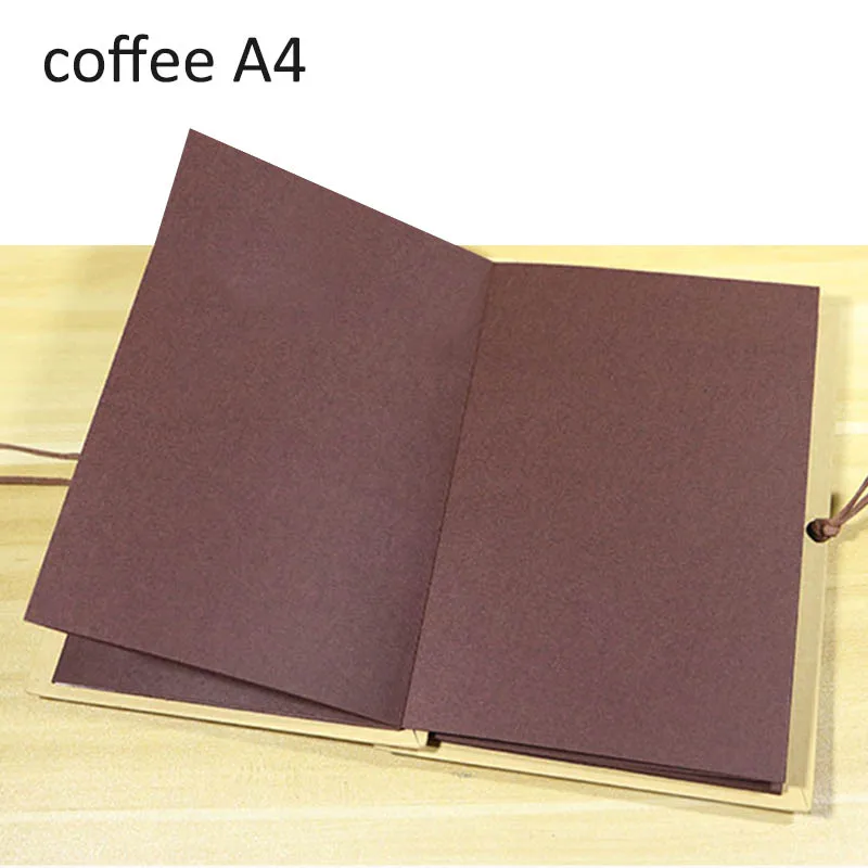 coffee A4 Крафт-бумаги Бумага ручной работы держатель серии Hardcover с Юбилей Скрап тип пасты Тип ручной свадебный фотоальбом 6/8 дюймов A4 складной DIY Фотоальбом - Цвет: coffee A4
