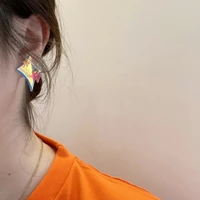 u magical summer irregular geometrical laser resin dangle earrings for women shining star jelly gradient color earrings jewelry