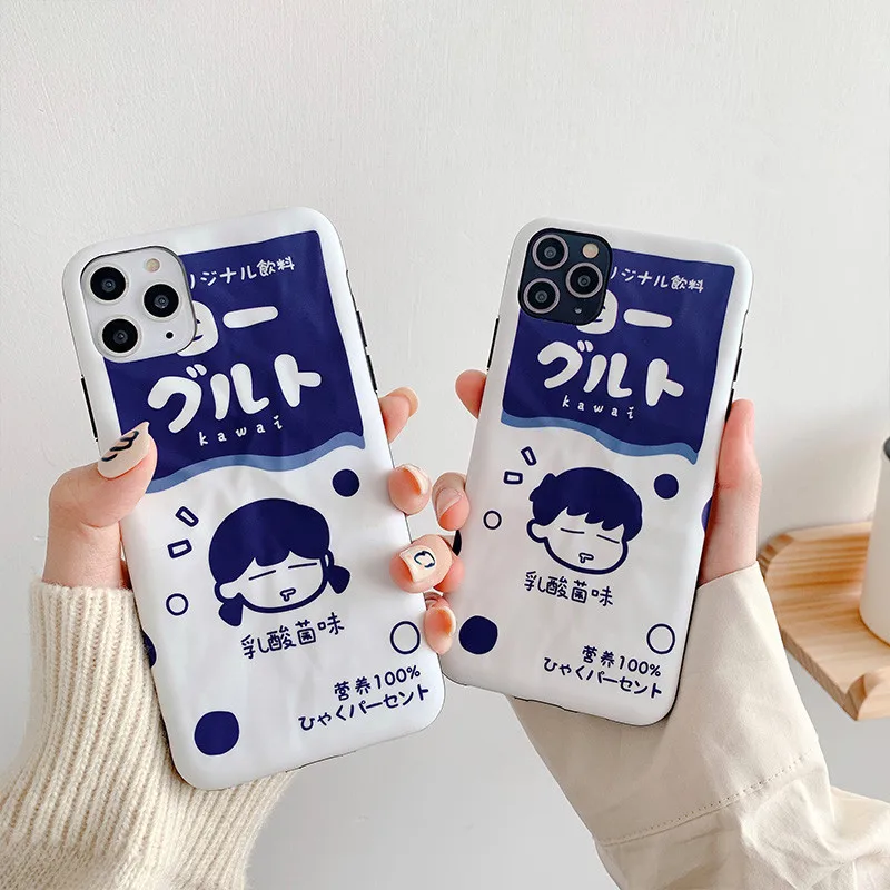 Чехол для телефона Kawaii с японскими надписями и напитками iPhone 11 Pro Max Xr Xs Xsmax 7 Puls 6 6S 8