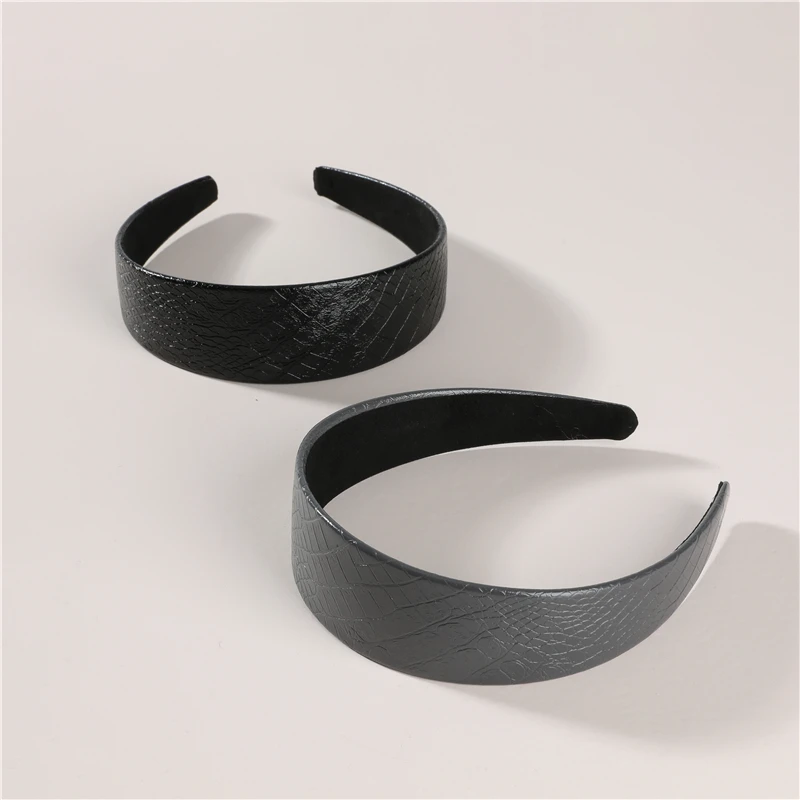 

ZFYIN Chic Style Simple Design Fashion Hair Accessories PU Leather Wide Headband for Women