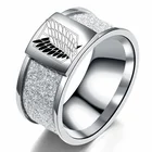 10 мм для косплея по аниме атака на Титанов (черныйсеребристыйКольца из нержавейки Wings Of флаг свободы кольца для Для мужчин Для женщин Для мужчин ювелирные изделия любителей аниме