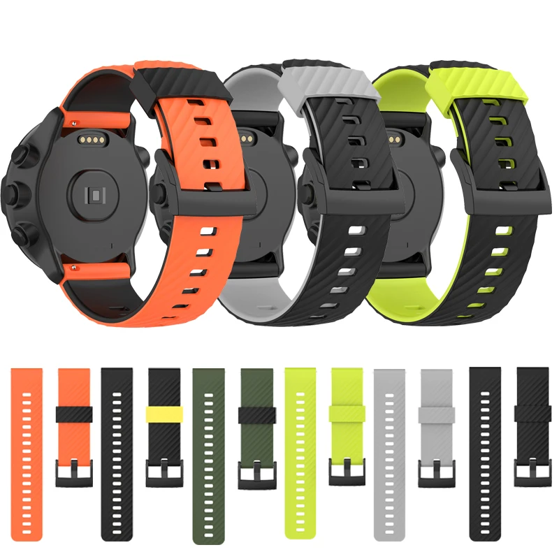 

New Soft Silicone Strap For SUUNTO 7/9 Baro/D5 24mm Outdoor Sport Wristband Suunto spartan sport wrist hr Smartwatch Wrist Belt