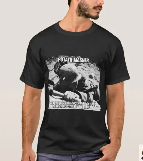 

W rman Hand-'Potato Masher'Weht Photo T-shirt. Summer Lasting Charm T-shirt New S-3XL