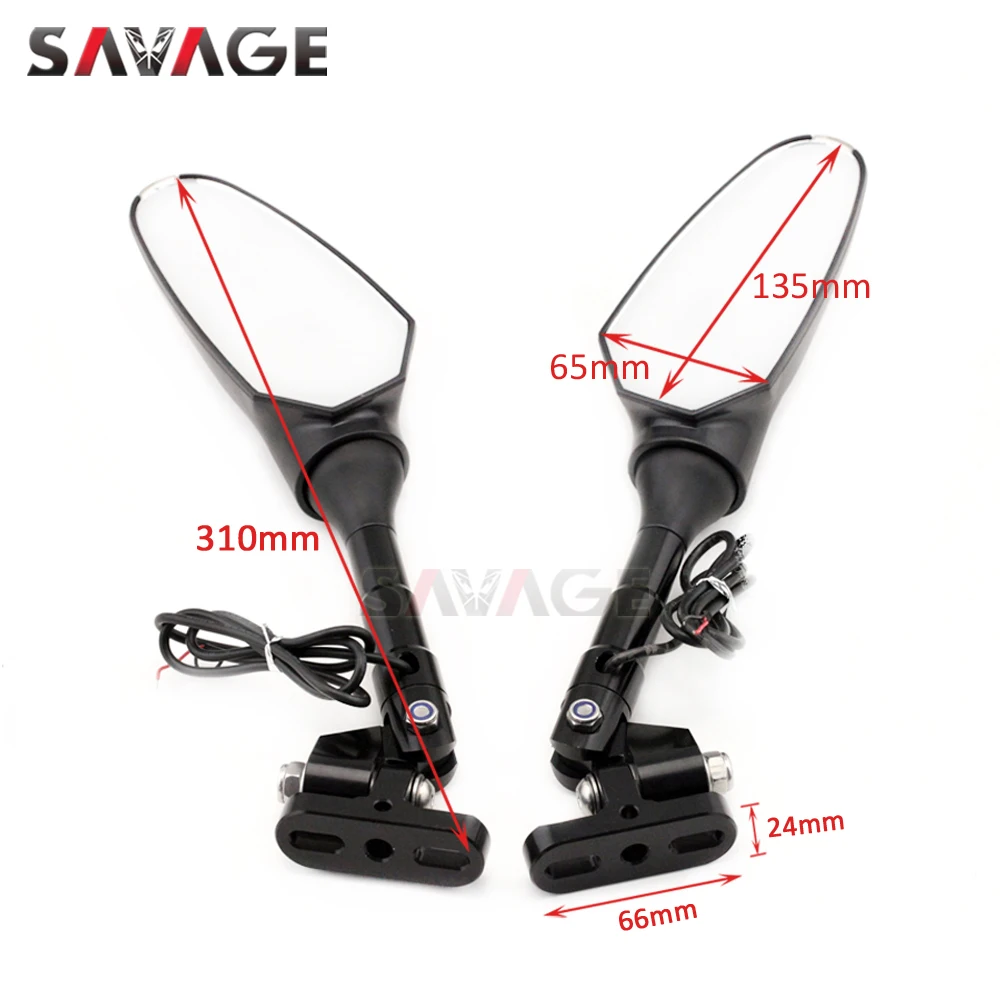 Rearview Side Mirrors LED Turn Signal For HONDA CBR 650 CBR650F 2014-2018 VFR 800 VFR800 Motorcycle Adjustable Rear View Mirror |