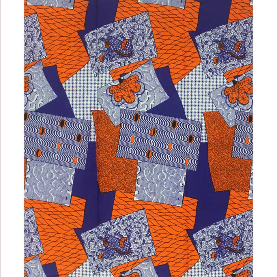 

Latest African Fabric Ankara Wax Textile/Kitenge/Pagnes for African dress 100% Cotton 6 yards Y-408