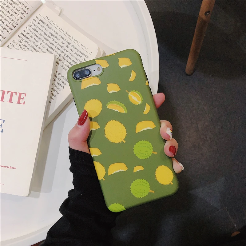 Летний чехол для iphone XR с изображением фруктов durian avocado милый телефона XS Max 6 6S 7 8 Plus