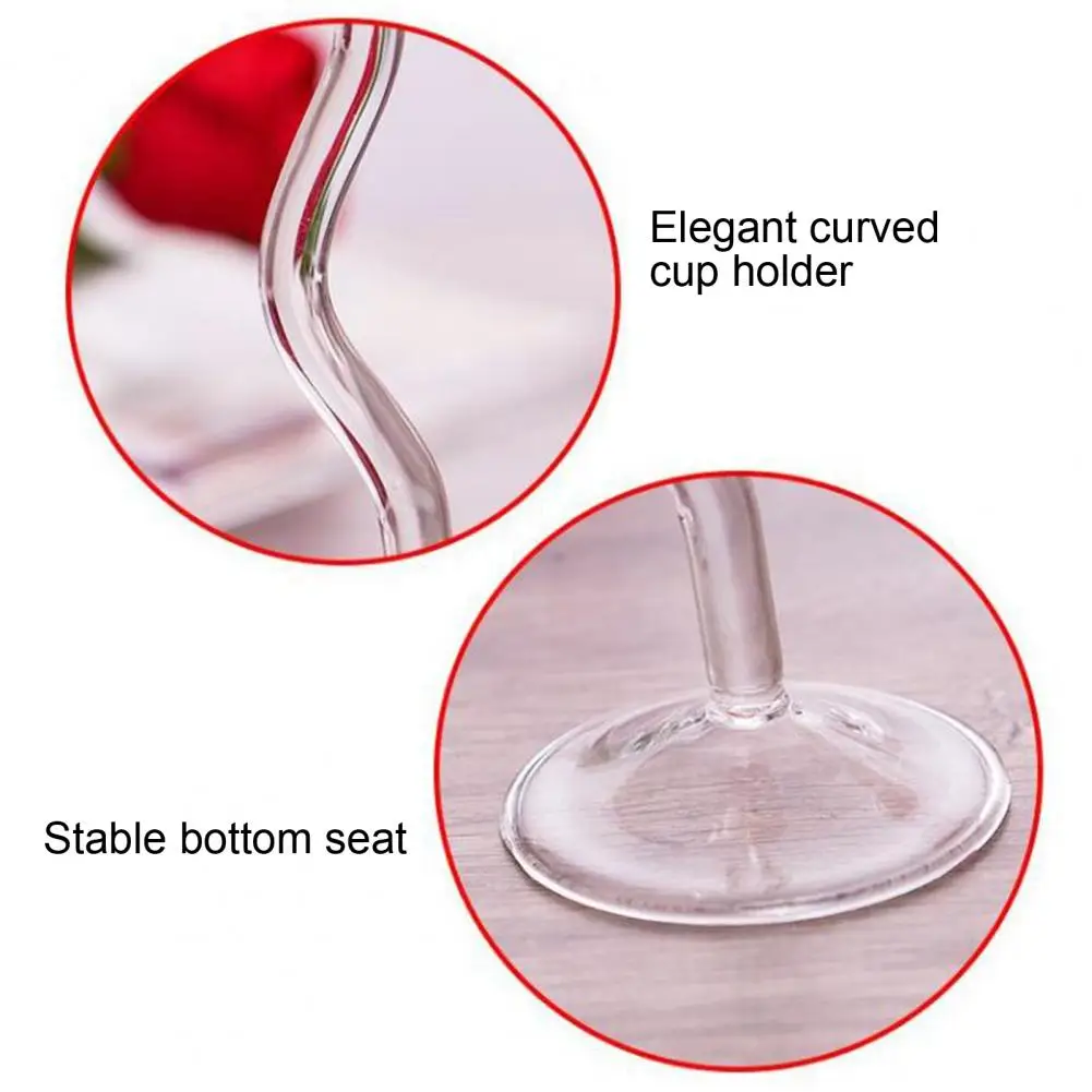 

Wine Glass Exquisite Stable Base Transparent Rose Shape Goblet Cup for Home Wine Glass Champagne Red Wine Wine Design Sense