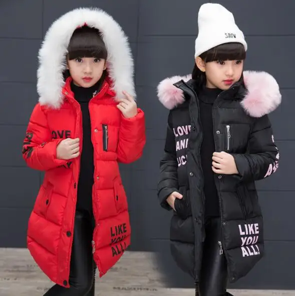 

New 2021 Girls Winter Coat Thicken Warm Cotton Padded Hooded Kids Winter jacket for girls clothes Children clothing Parkas girl