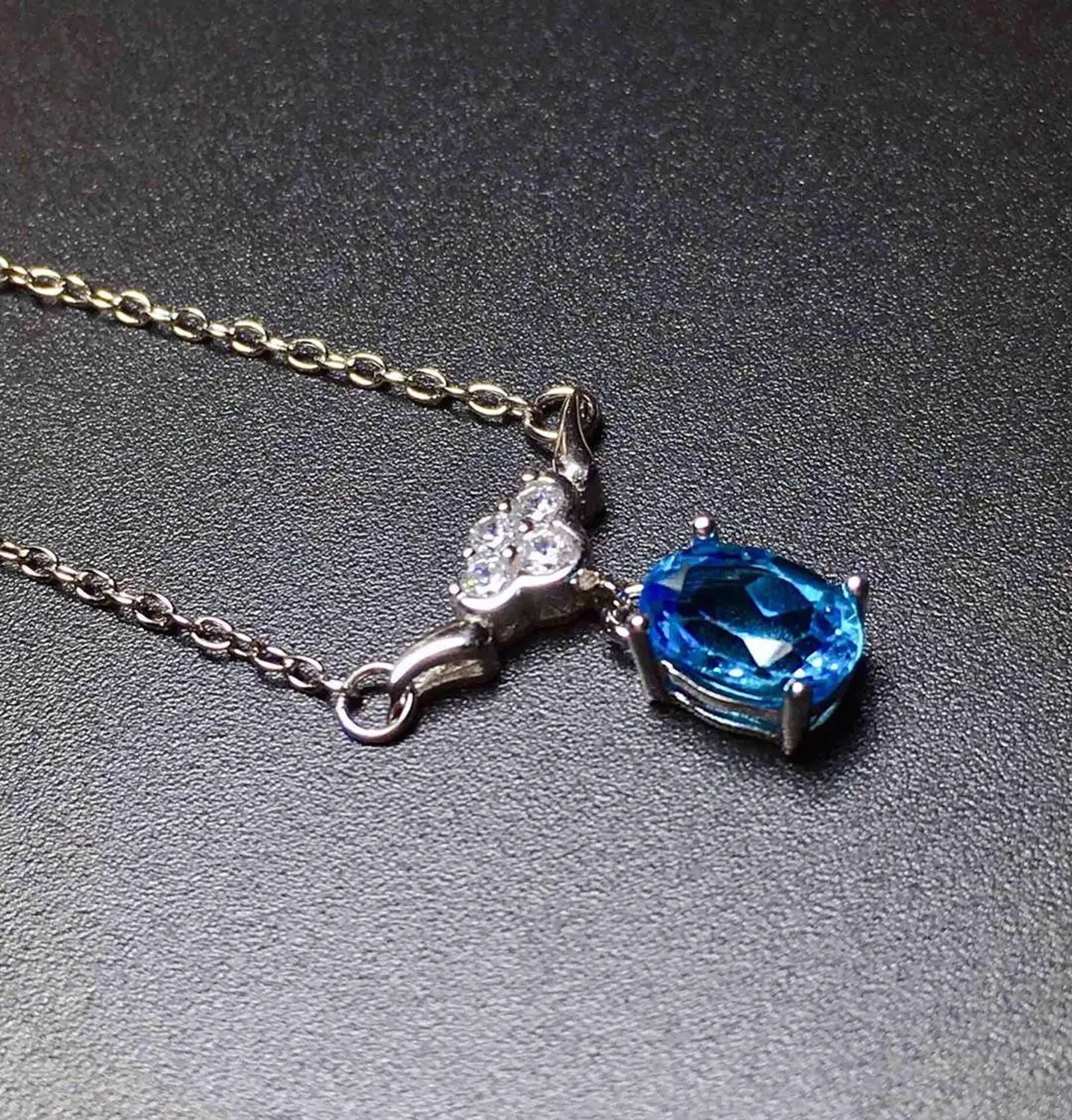 Голубой топаз стихийных бедствий и реальные топазом Цепочки ожерелья из