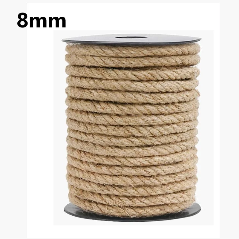 Плетеный шнур из пеньки плетеный макраме 8 мм веревки натурального джута для