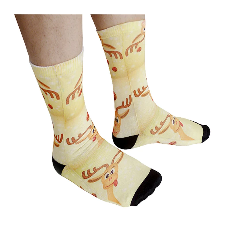 Симпатичные носки с принтом оленя новые милые хлопковые унисекс мужские